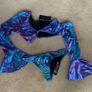 Club Exx Holographic Blue/Purple Top